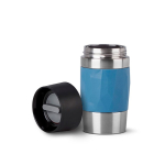 Copo térmico take away em aço inoxidável, compacto e antifugas cor azul