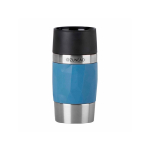 Copo térmico take away em aço inoxidável, compacto e antifugas cor azul