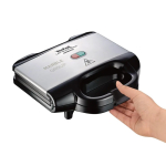 Grelhador de contacto com placas antiaderentes e fecho seguro Tefal cor prateado