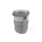 Marmita hermética de plástico com talheres 2 em 1 fabricada na UE cor cinzento
