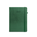 Agenda couro sintético suporte para caneta e planeamento semanal B5 cor verde-escuro primeira vista