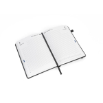 Agenda em couro sintético com suporte para caneta e planeamento diário B5 cor preto terceira vista