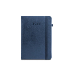 Agenda couro sintético com suporte para caneta e planeamento diário B5 cor azul primeira vista