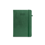 Agenda couro sintético com suporte para caneta e planeamento diário B5 cor verde-escuro primeira vista