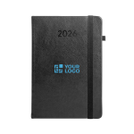 Agenda em couro sintético com suporte para caneta e planeamento diário B5 vista principal