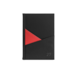 Agenda A5 em pele sintética, bolsos exteriores, vista diária, pautada cor vermelho primeira vista