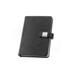 Agenda ecológica com fecho magnético e suporte para caneta A5 cor preto