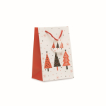 Saco-oferta de papel com motivo de Natal, tamanho pequeno cor branco