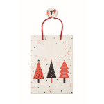 Saco-oferta de papel com motivo de Natal, tamanho médio cor branco quinta vista