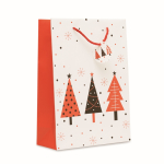 Saco-oferta de papel com motivo de Natal, tamanho grande cor branco