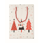 Saco-oferta de papel com motivo de Natal, tamanho grande cor branco terceira vista