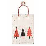 Saco-oferta de papel com motivo de Natal, tamanho grande cor branco quinta vista