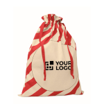 Saco-oferta natalício com fecho de cordão grande 50 x 70 cm cor vermelho vista principal