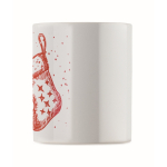 Caneca de cerâmica com motivo natalício e asa a condizer 300 ml cor vermelho quinta vista