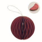 Enfeite de papel dobrável em forma de bola de Natal personalizável cor vermelho