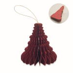 Enfeite de papel dobrável em forma de bola de Natal personalizável cor vermelho