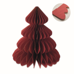 Enfeite de papel dobrável em forma de árvore de Natal personalizável cor vermelho
