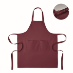 Avental com bolsos dianteiros e ajustável no pescoço 240 g/m2 cor bordeaux