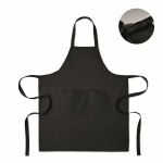 Avental com bolsos dianteiros e ajustável no pescoço 240 g/m2 cor preto