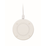 Carregador de telemóvel sem fios feito de algodão e cortiça 15 W cor branco sétima vista