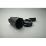 Copo de parede dupla de viagem com tira de rPET 300 ml cor preto