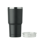 Copo de aço inoxidável com tampa de orifício deslizante 500 ml cor preto sexta vista