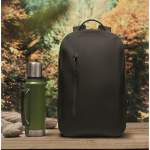 Mochila preta para portátil de rPET resistente à água 16'' cor preto vista conjunto