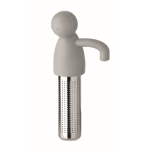 Infusor de chá de aço inoxidável com forma de homenzinho de silicone cor cinzento terceira vista