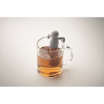 Infusor de chá de aço inoxidável com forma de homenzinho de silicone cor cinzento vista fotografia quarta vista