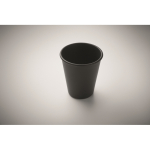 Copo reutilizável de parede única feito de milho 200 ml cor preto vista fotografia segunda vista