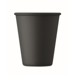 Copo reutilizável de parede única feito de milho 200 ml cor preto terceira vista