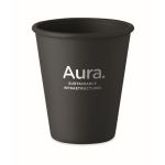 Copo reutilizável de parede única feito de milho 200 ml cor preto vista principal