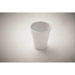 Copo reutilizável de parede única feito de milho 200 ml cor branco vista fotografia segunda vista