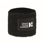 Pulseira para exercício de polialgodão com rebordo personalizável cor preto vista principal
