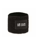 Pulseira para exercício de polialgodão com rebordo personalizável cor preto vista principal
