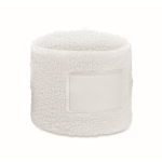 Pulseira para exercício de polialgodão com rebordo personalizável cor branco