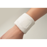 Pulseira para exercício de polialgodão com rebordo personalizável cor branco vista fotografia quinta vista