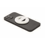 Suporte circular magnético para iPhone® com abre-caricas cor branco terceira vista