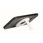 Suporte circular magnético para iPhone® com abre-caricas cor branco quarta vista