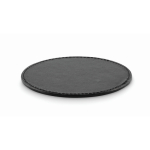 Base para copos redonda de couro sintético para personalizar cor preto