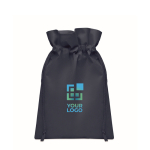 Saquito de cordão monocromático para oferecer de rPET 20 x 30 cm cor azul vista principal