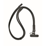 Lanyard para telemóvel com cabo de carga e transferência de dados cor preto