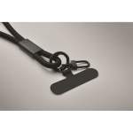 Lanyard para telemóvel com cabo de carga e transferência de dados cor preto vista fotografia quinta vista