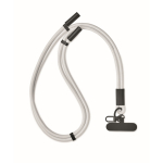 Lanyard para telemóvel com cabo de carga e transferência de dados cor branco