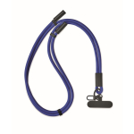 Lanyard para telemóvel com cabo de carga e transferência de dados cor azul real