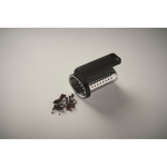 Infusor de chá feito de aço inoxidável com gancho de plástico cor preto vista fotografia quarta vista