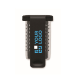 Infusor de chá feito de aço inoxidável com gancho de plástico cor preto vista principal