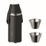 Cantil de aço inoxidável com 2 copitos 230 ml e 20 ml cor preto