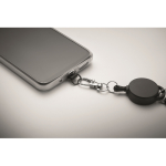 Suporte retráctil para telemóvel ou cartão de identificação cor preto vista fotografia quarta vista