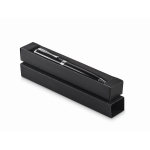 Caneta giratória de aço inoxidável reciclado em caixa, tinta azul cor preto